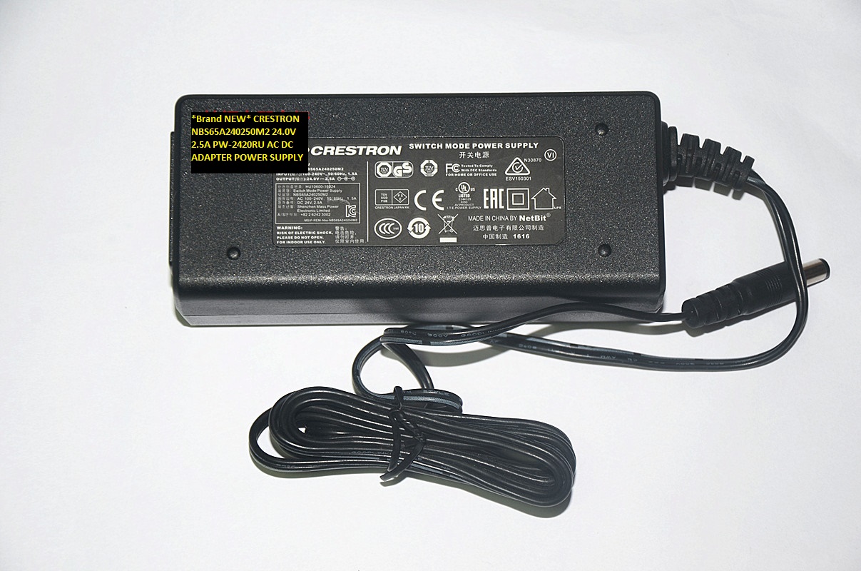 *Brand NEW* CRESTRON NBS65A240250M2 24.0V 2.5A PW-2420RU AC DC ADAPTER POWER SUPPLY